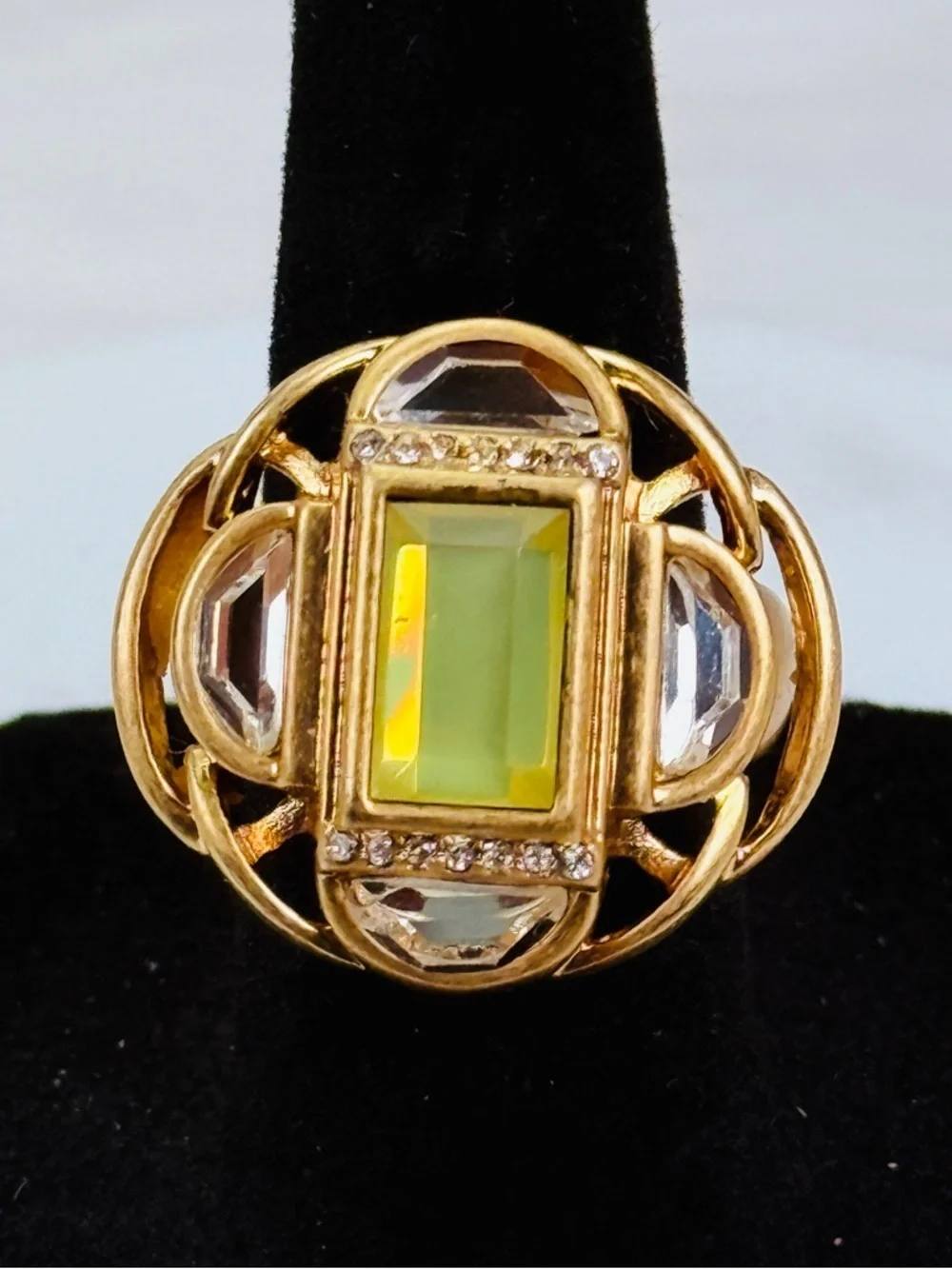Vintage Leah, Sophia, brasstone, compass ring size 5 3/4